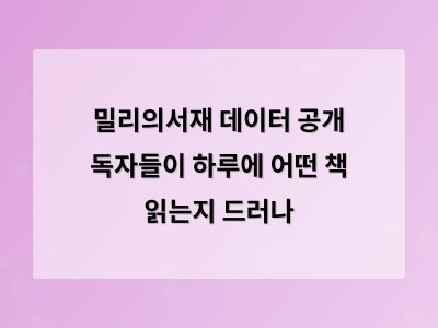 밀리의서재 분석 결과 아침엔 오디오북 점심엔 판타지 밤엔 로맨스가 인기