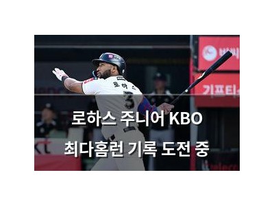 로하스 주니어 KBO 최다홈런 기록 도전 중
