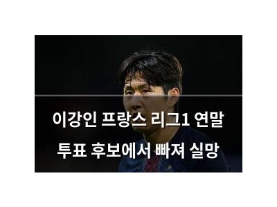 이강인 프랑스 리그1 연말 투표 후보에서 빠져 실망