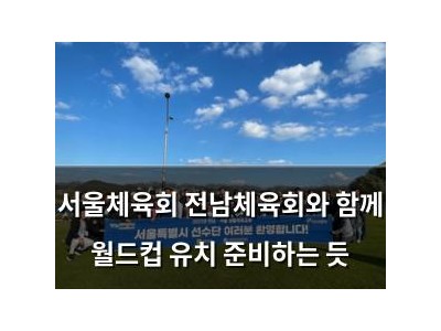 서울체육회 전남체육회와 함께 월드컵 유치 준비하는 듯