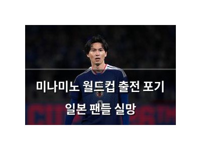 미나미노 월드컵 출전 포기 일본 팬들 실망
