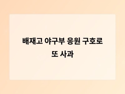 배재고 야구부 응원 구호로 또 사과