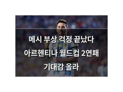 메시 부상 걱정 끝났다 아르헨티나 월드컵 2연패 기대감 올라