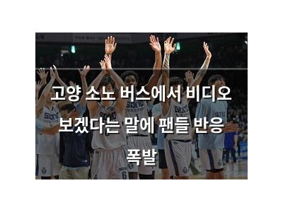 고양 소노 버스에서 비디오 보겠다는 말에 팬들 반응 폭발