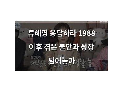 류혜영 응답하라 1988 이후 겪은 불안과 성장 털어놓아