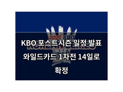 KBO 포스트시즌 일정 발표 와일드카드 1차전 14일로 확정