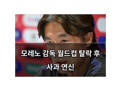모레노 감독 월드컵 탈락 후 사과 연신