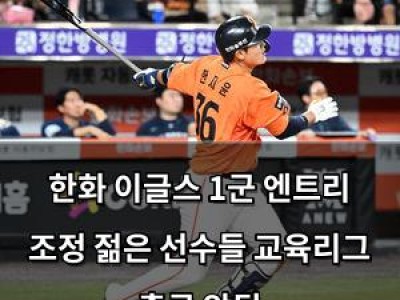 한화 이글스 1군 엔트리 조정 젊은 선수들 교육리그 출국 앞둬